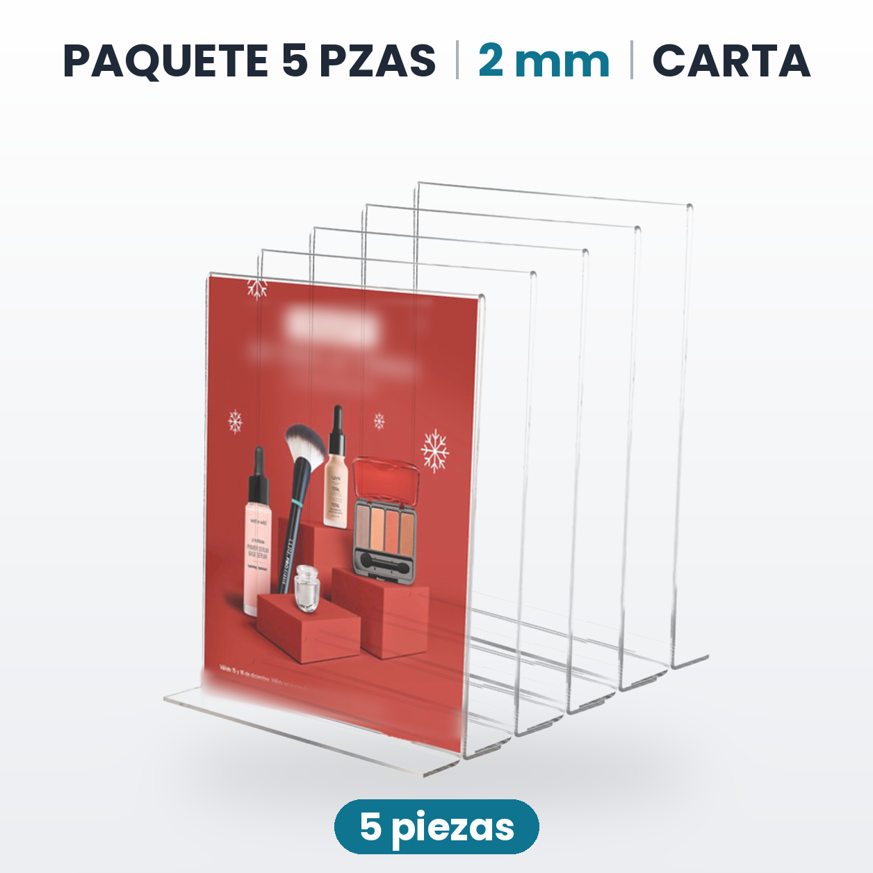 Porta menú doble vista vertical de acrílico transparente 2 mm — miniatura 5