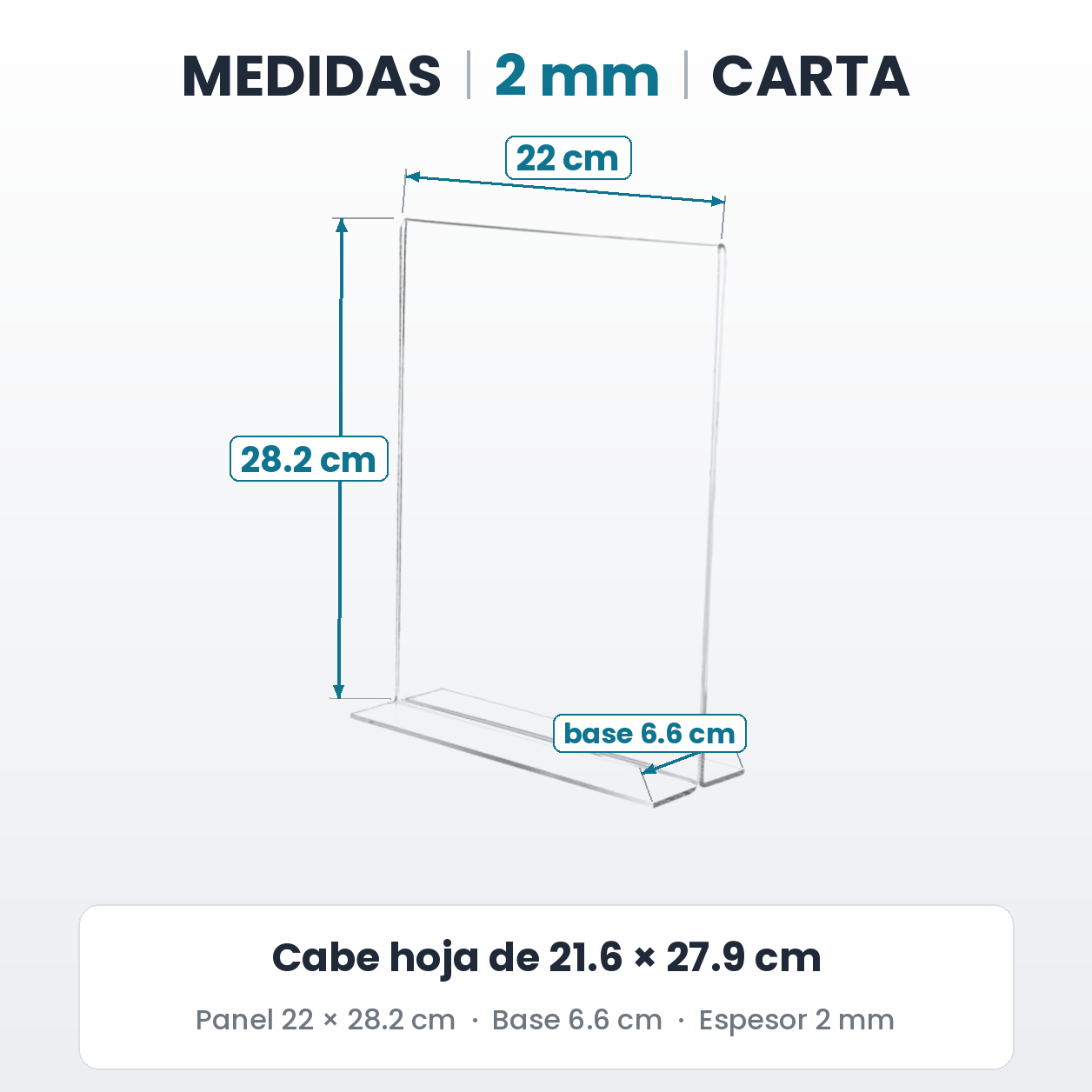 Porta menú doble vista vertical de acrílico transparente 2 mm — miniatura 3