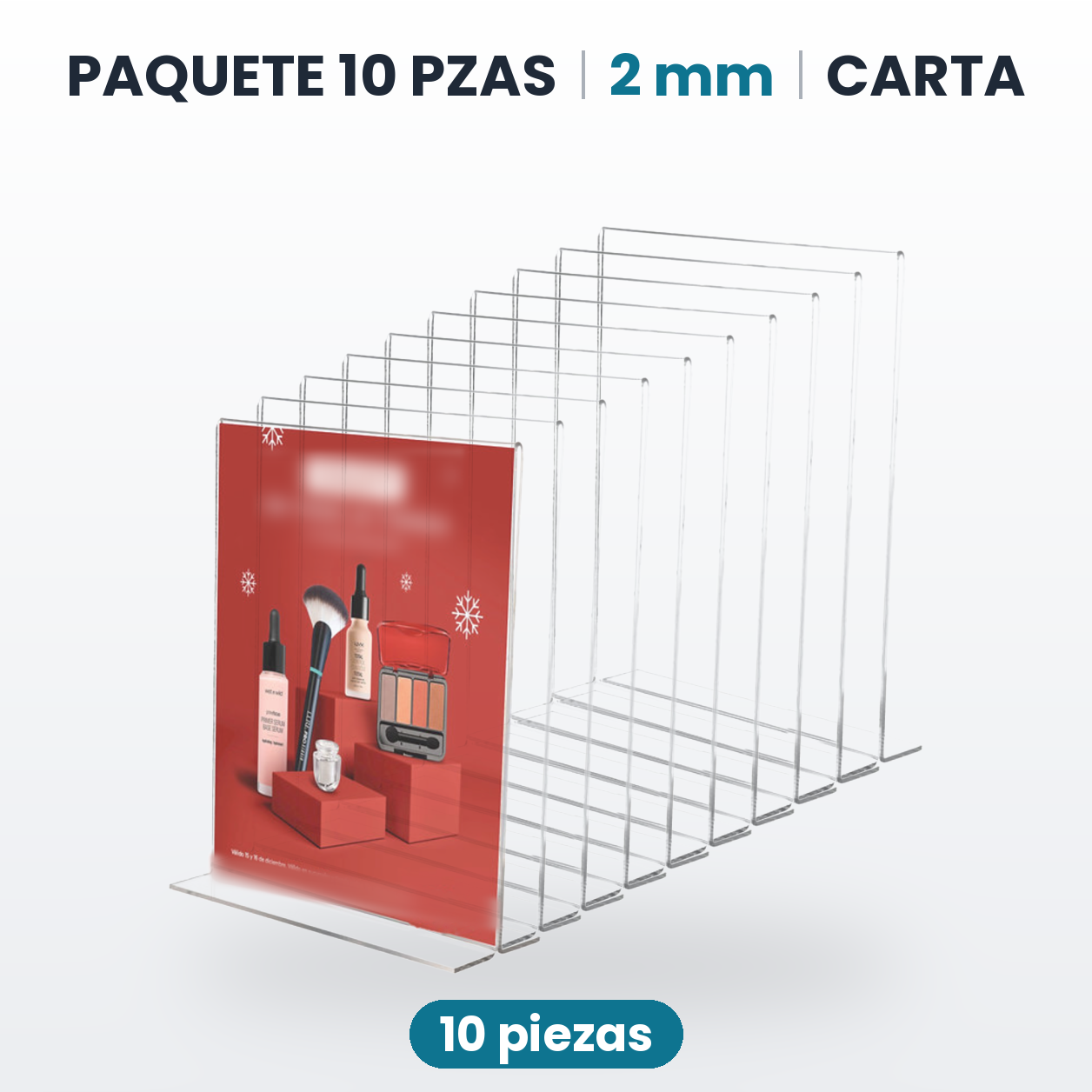 Porta menú doble vista vertical de acrílico transparente 2 mm — miniatura 6